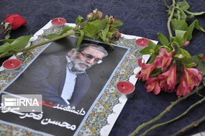 عکس/ تجمع در محل ترور شهید فخری زاده