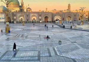 پرچم گنبد منور رضوی تعویض شد + تصویر