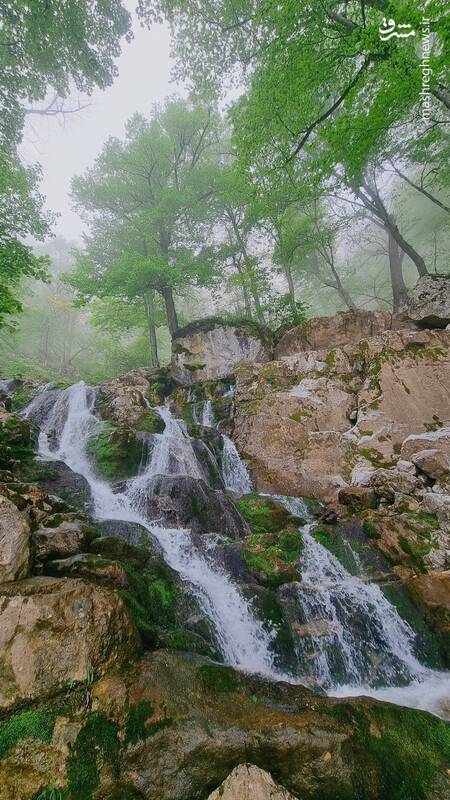 آبشار پشمکی رامیان در مه