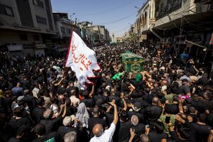 تشییع پیکر نمادین جوادالائمه در کاظمین