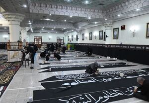 کتیبه نویسی در آستان مقدس حضرت عبدالعظیم(ع) + فیلم